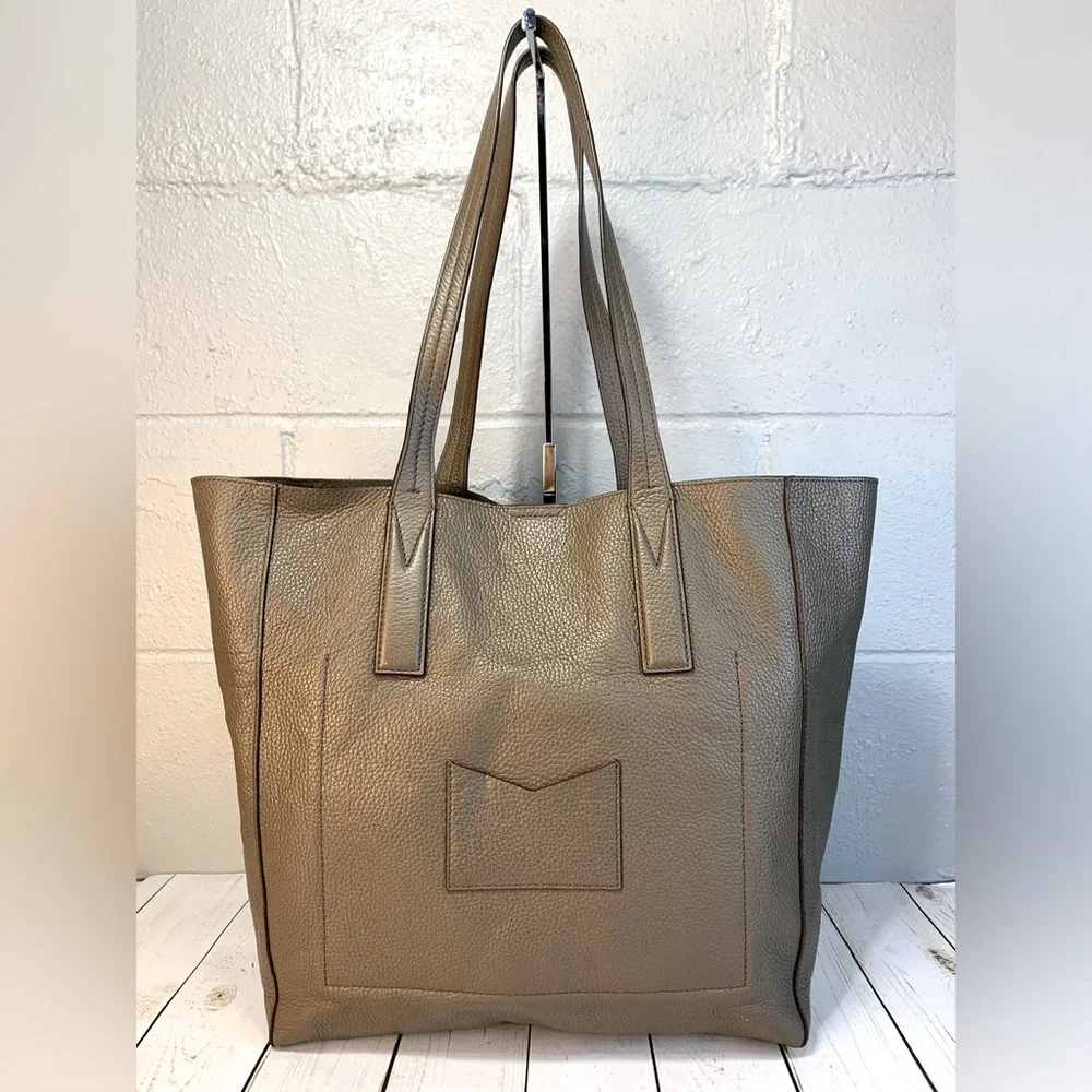 Michael Kors Junie Large Pebbled Leather Truffle Tan Tote Messenger Shoulder Bag
